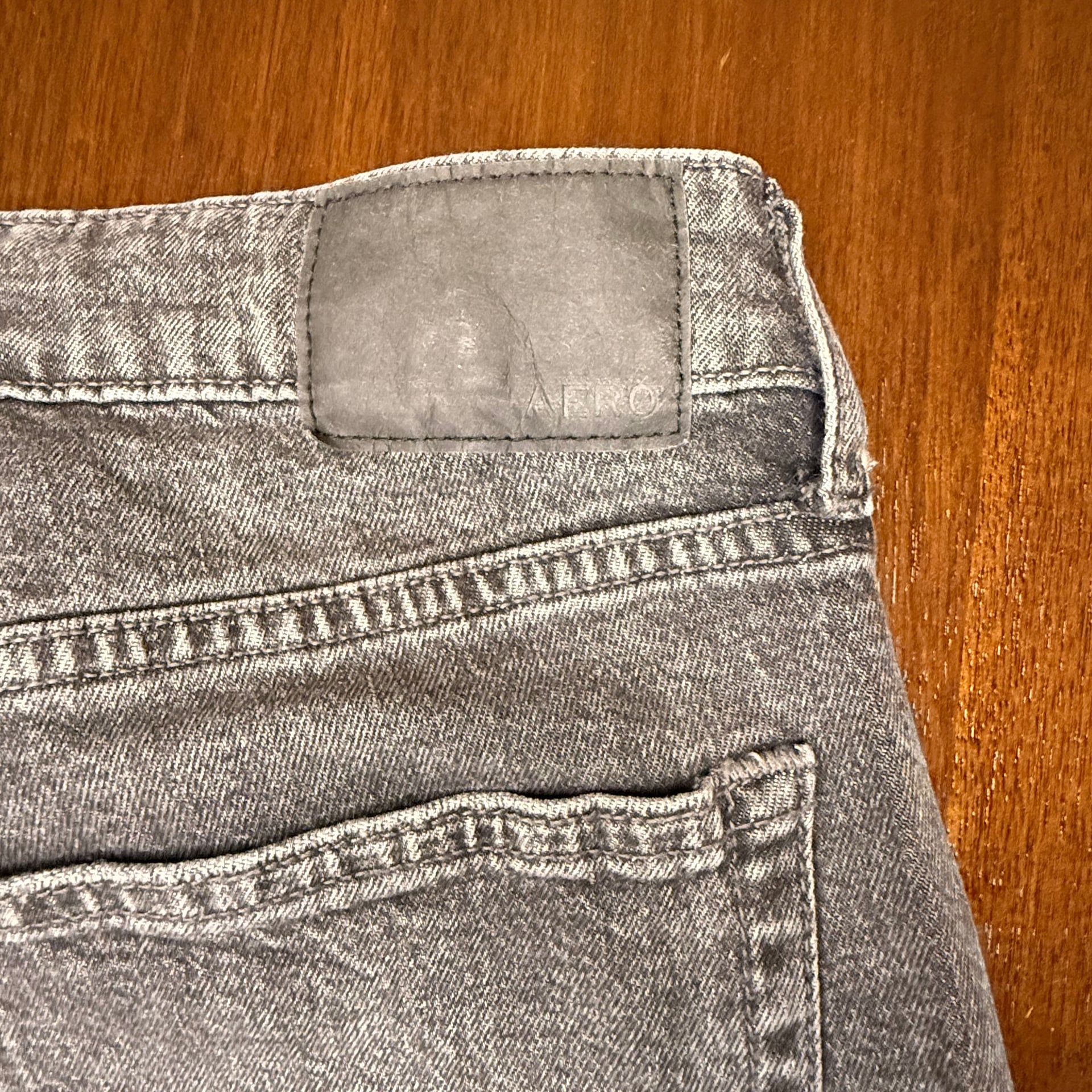 Aero Aeropostale Straight Jeans Distressed Gray Men's 30x31 8