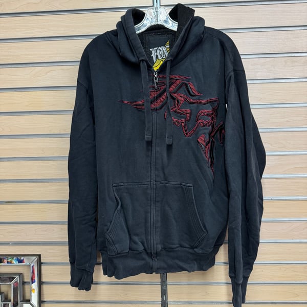 Vintage Y2K Fox Racing Spellout Zip Up Hoodie