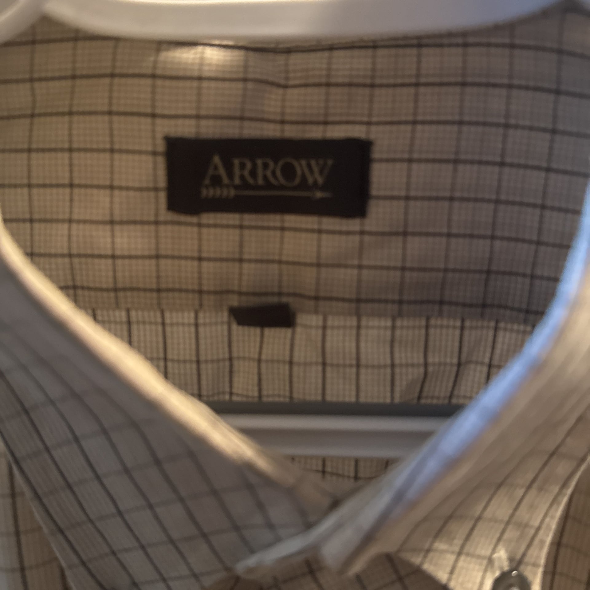 Arrow Mens Steel Gray Check Stretch Long Sleeve Dress Shirt Small 32/33 2