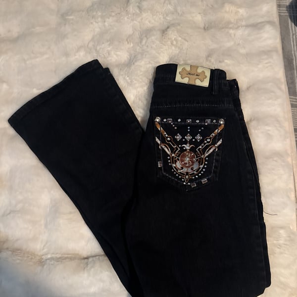 Meet me Black Bling Pocket Design Bootcut Jean – ,