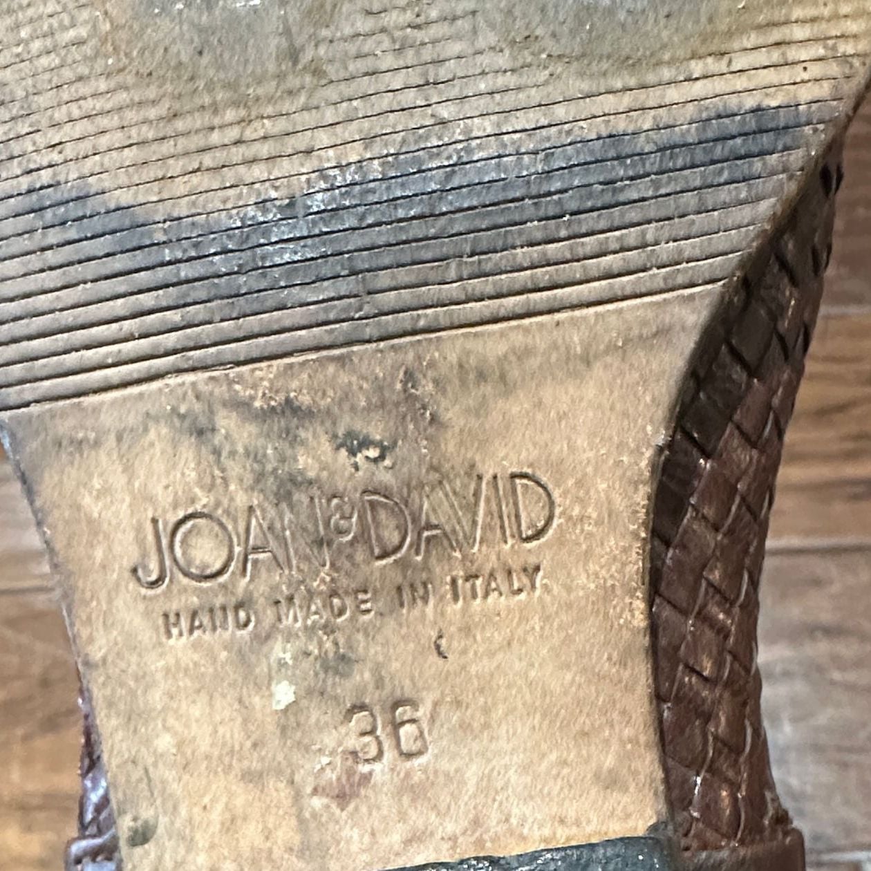 Vintage Joan & David Weaved Bohemian Brown Leather Ankle Boots size 36 (5.5-6) 7