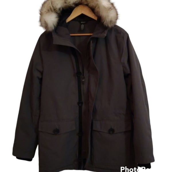 ALFANI Men's Hooded Faux-Fur Trim Winter Parka Coat S