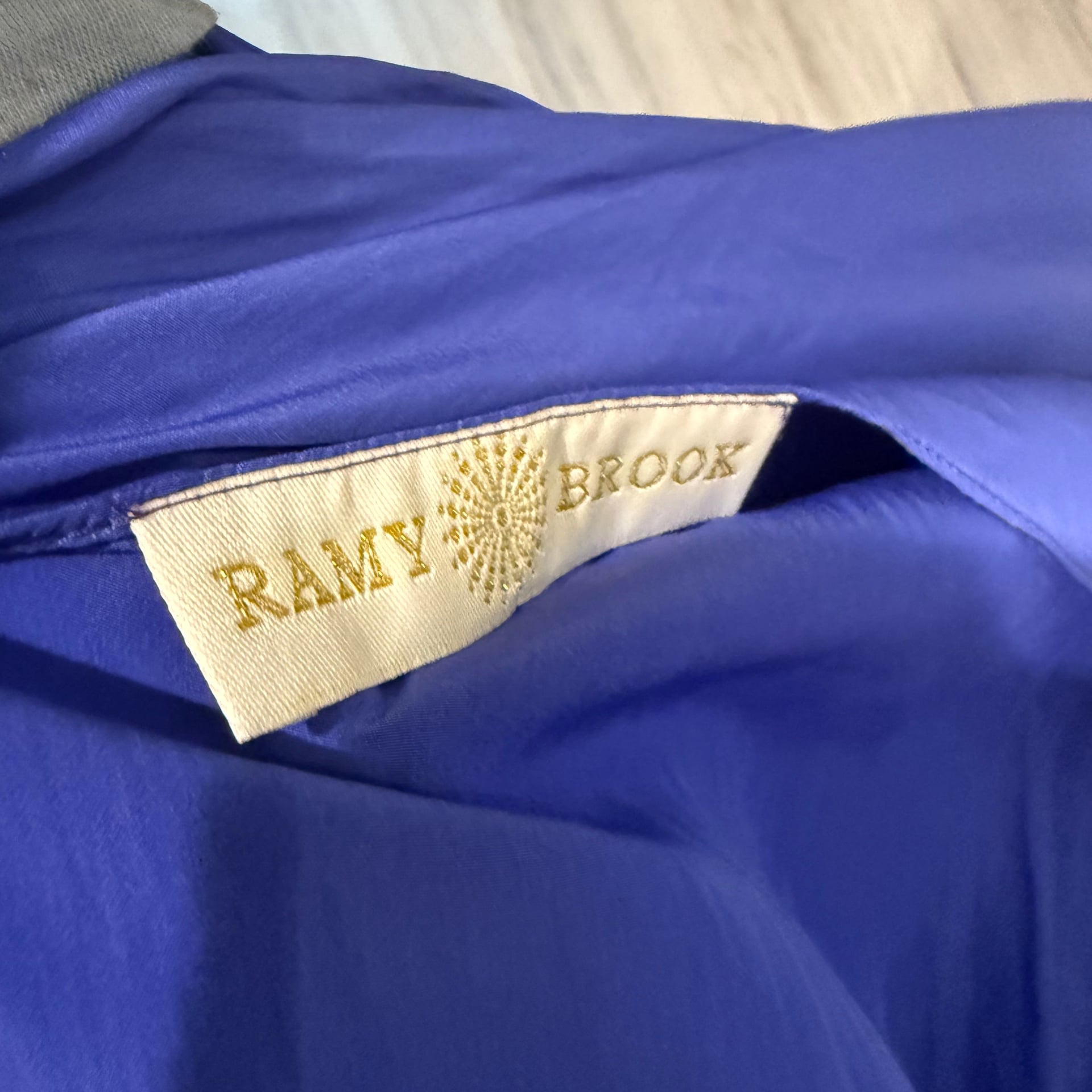 Ramy Brook Carlie Midi Dress Cobalt Blue Smocked Size Large 5