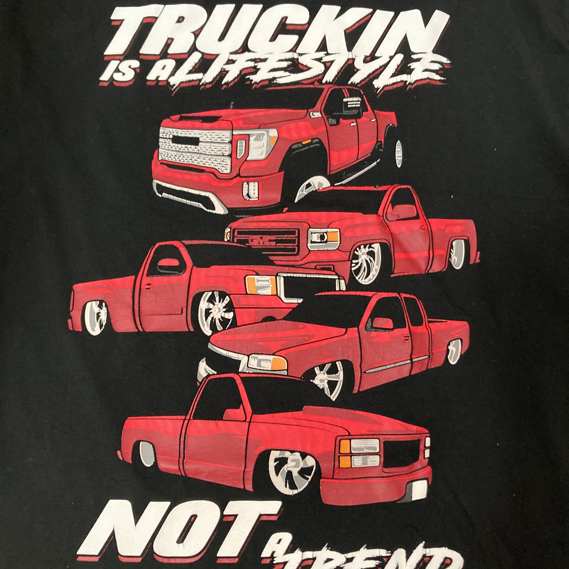 Truckin' Around Black Short Sleeve T-Shirt with Red Logo 5