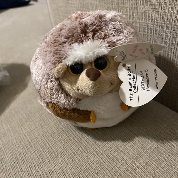 TY Beanie Ballz Prickles the Hedgehog Plush Ball 5 Inch Stuffed Toy