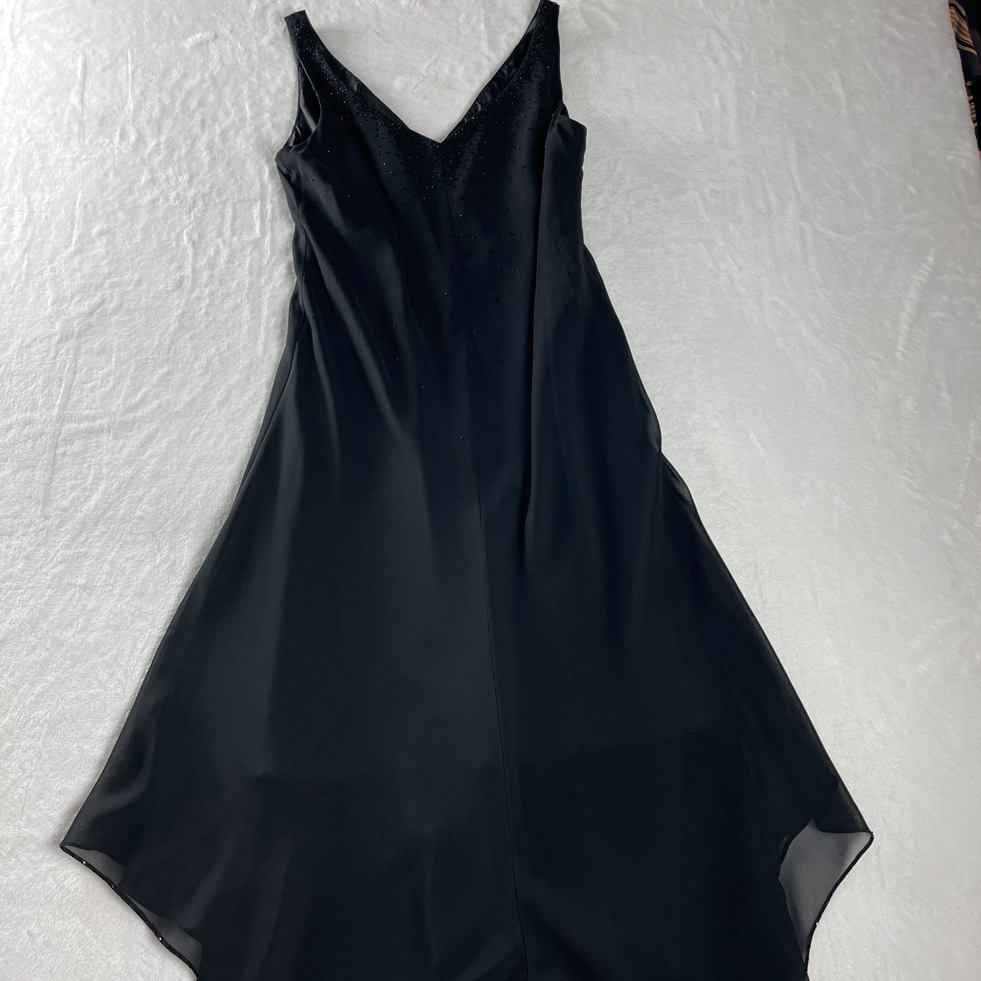 Evan Picone Black Beaded Cocktail Dress Size 12 7