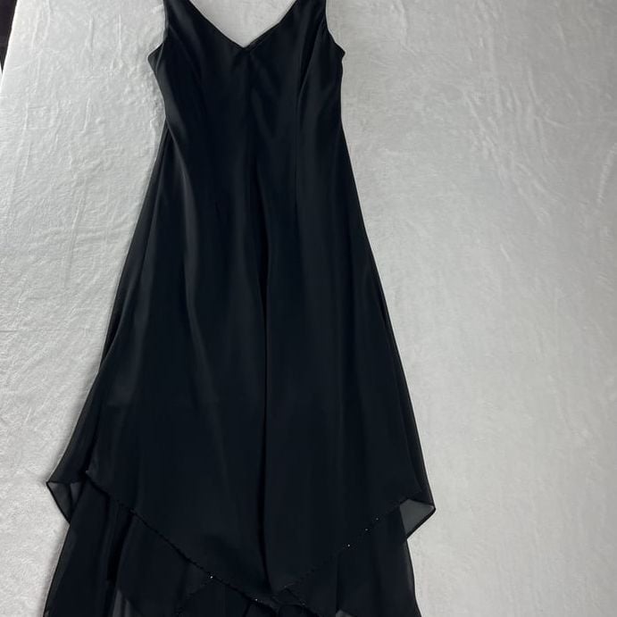 Evan Picone Black Beaded Cocktail Dress Size 12 8