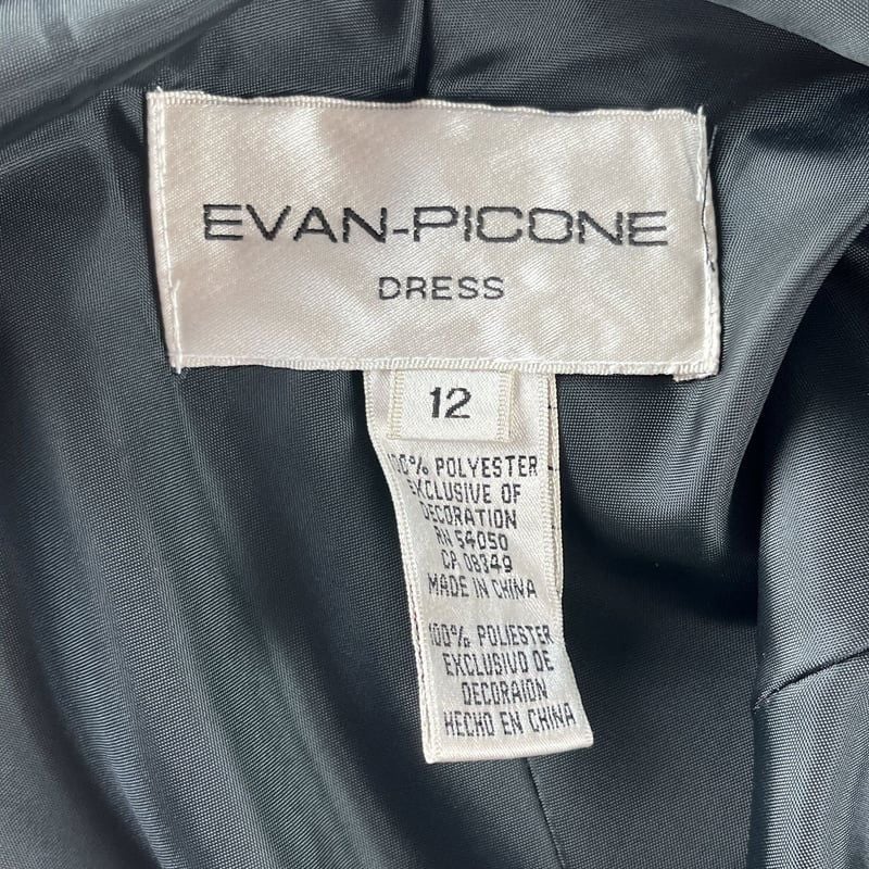 Evan Picone Black Beaded Cocktail Dress Size 12 10