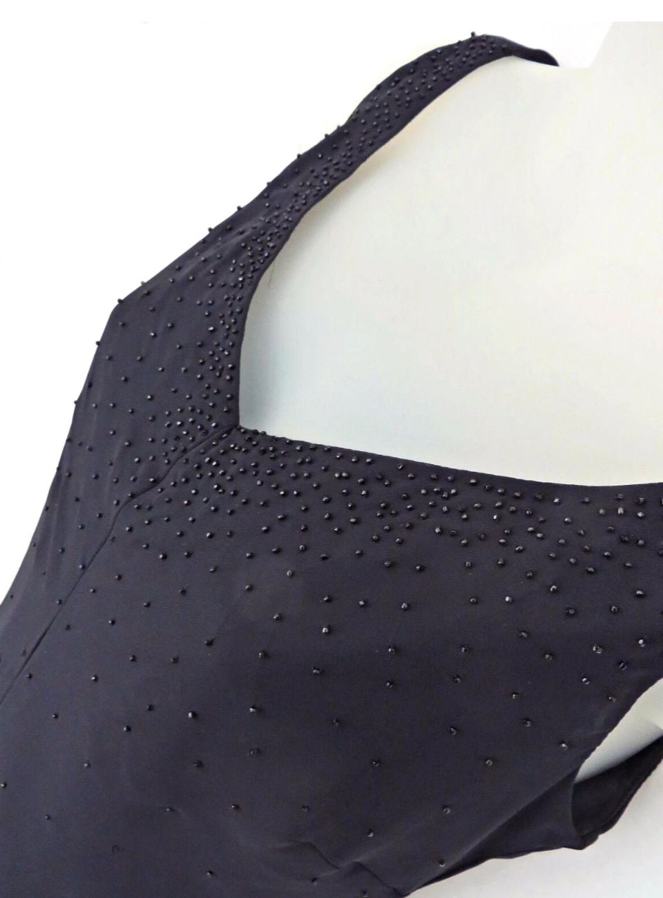 Evan Picone Black Beaded Cocktail Dress Size 12 14