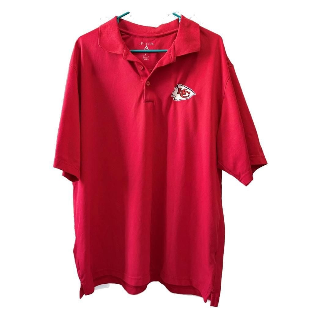 Antigua Kansas City Chiefs NFL Red Polo Men’s XL Football Shirt Arrowhead Logo 2