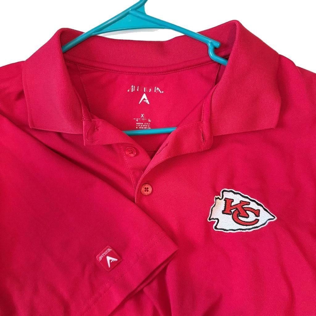 Antigua Kansas City Chiefs NFL Red Polo Men’s XL Football Shirt Arrowhead Logo 3