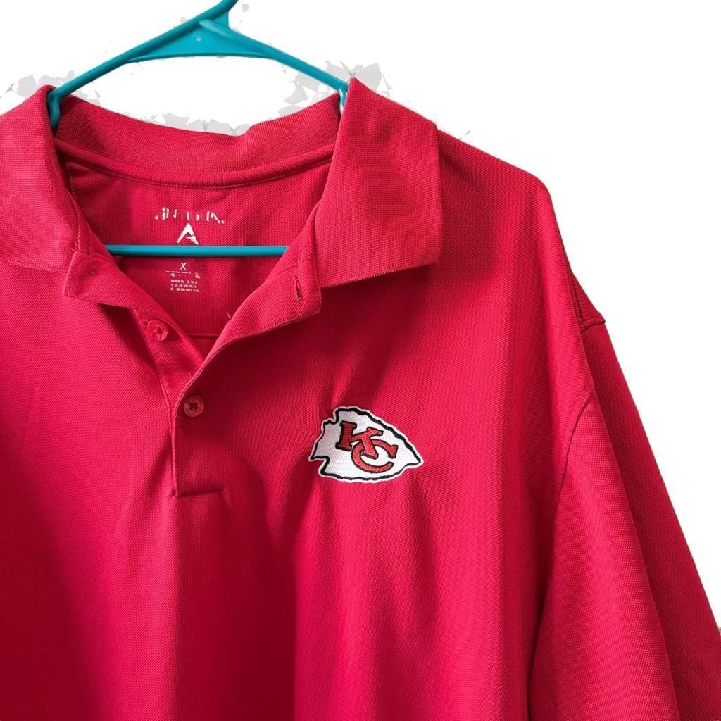 Antigua Kansas City Chiefs NFL Red Polo Men’s XL Football Shirt Arrowhead Logo 4