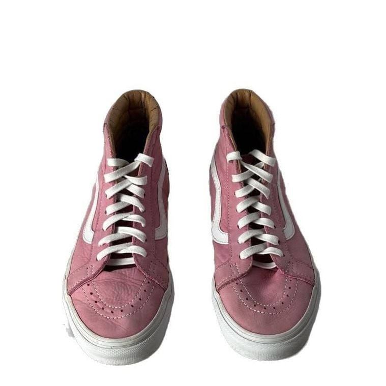 Vans Sk8-Hi Slim Leather Pink High Tops Women 8 Men 6.5 Rare 3