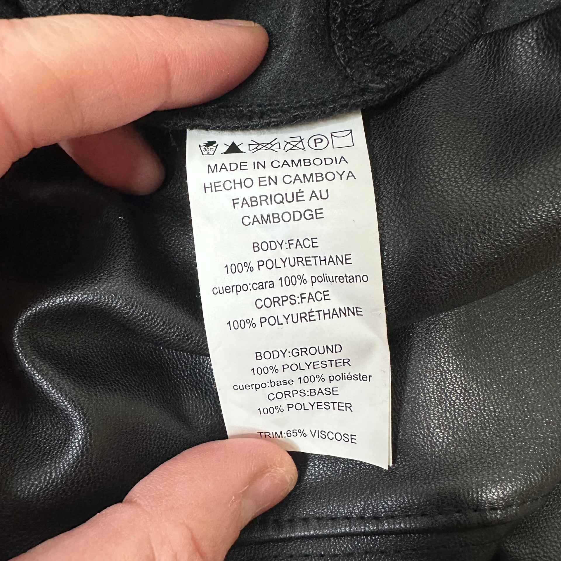 Michael Kors Black Faux Leather Skirt with gold zipper, Sz XL 5