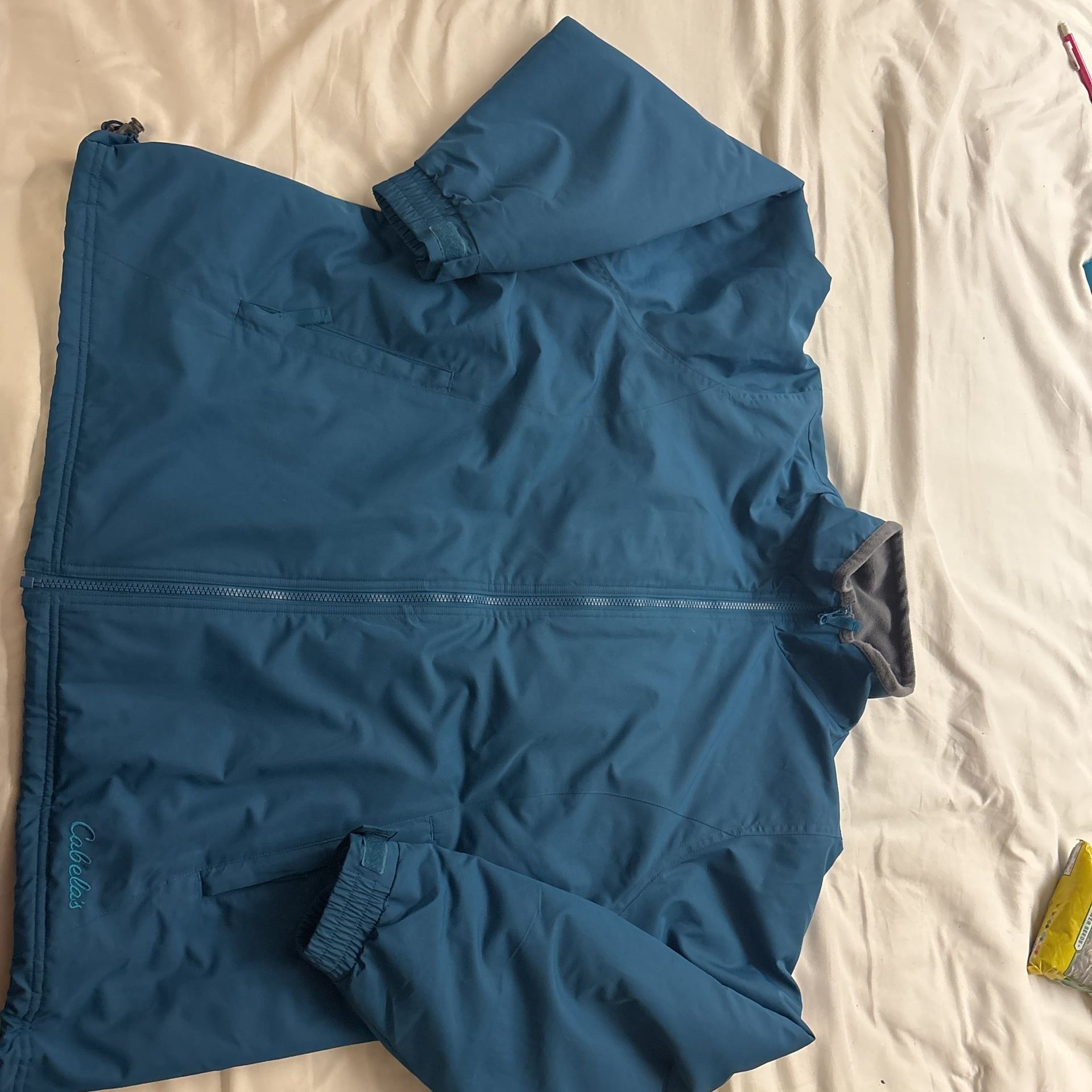 Cabela's Blue Full Zip Windbreaker Jacket 3