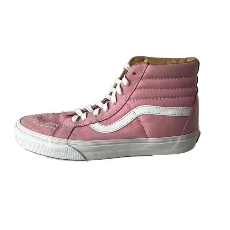 Vans Sk8-Hi Slim Leather Pink High Tops Women 8 Men 6.5 Rare 5