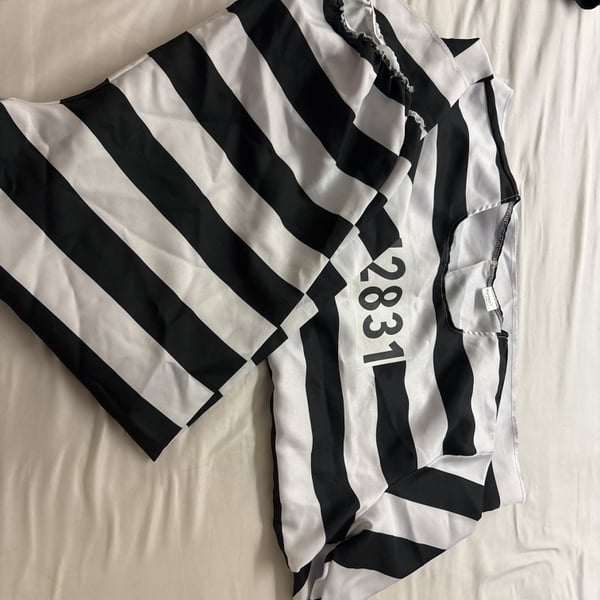 Jailbird Halloween Costume Unisex Size Large adult shirt 2pc