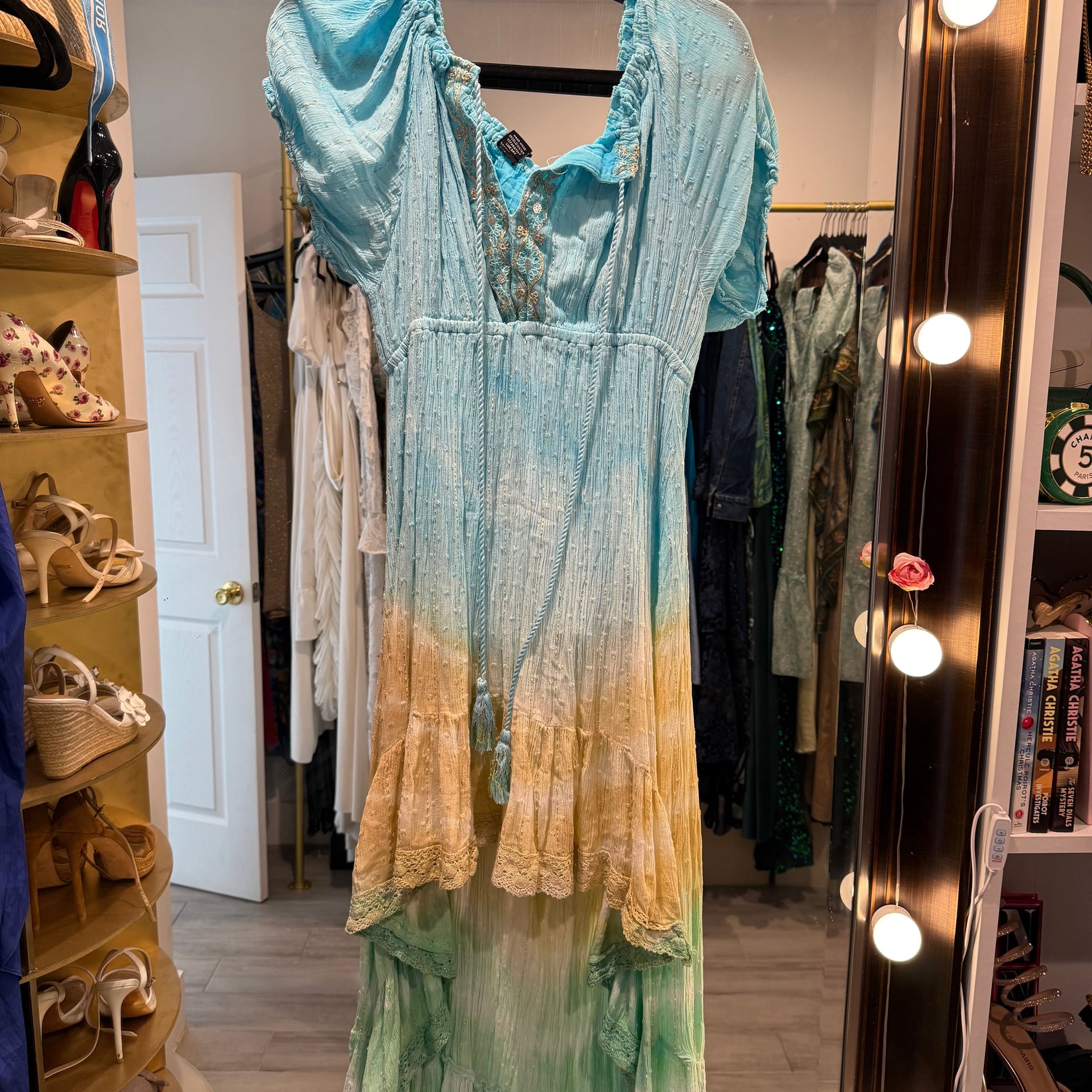 Tiare Hawaii New Moon Maxi Dress Blue Teal Ombre 1
