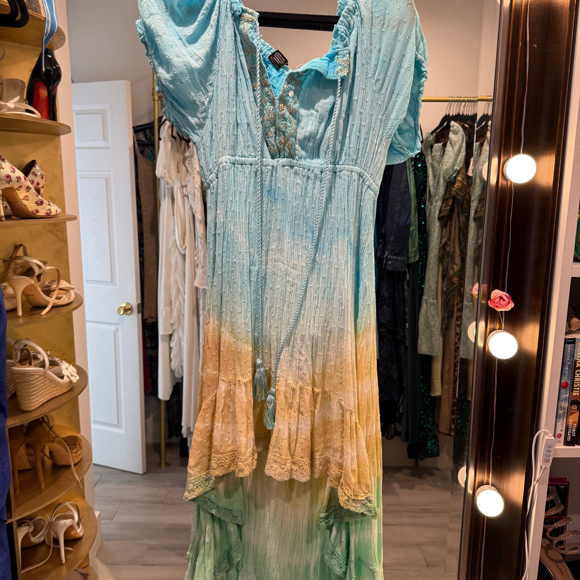 Tiare Hawaii New Moon Maxi Dress Blue Teal Ombre 2