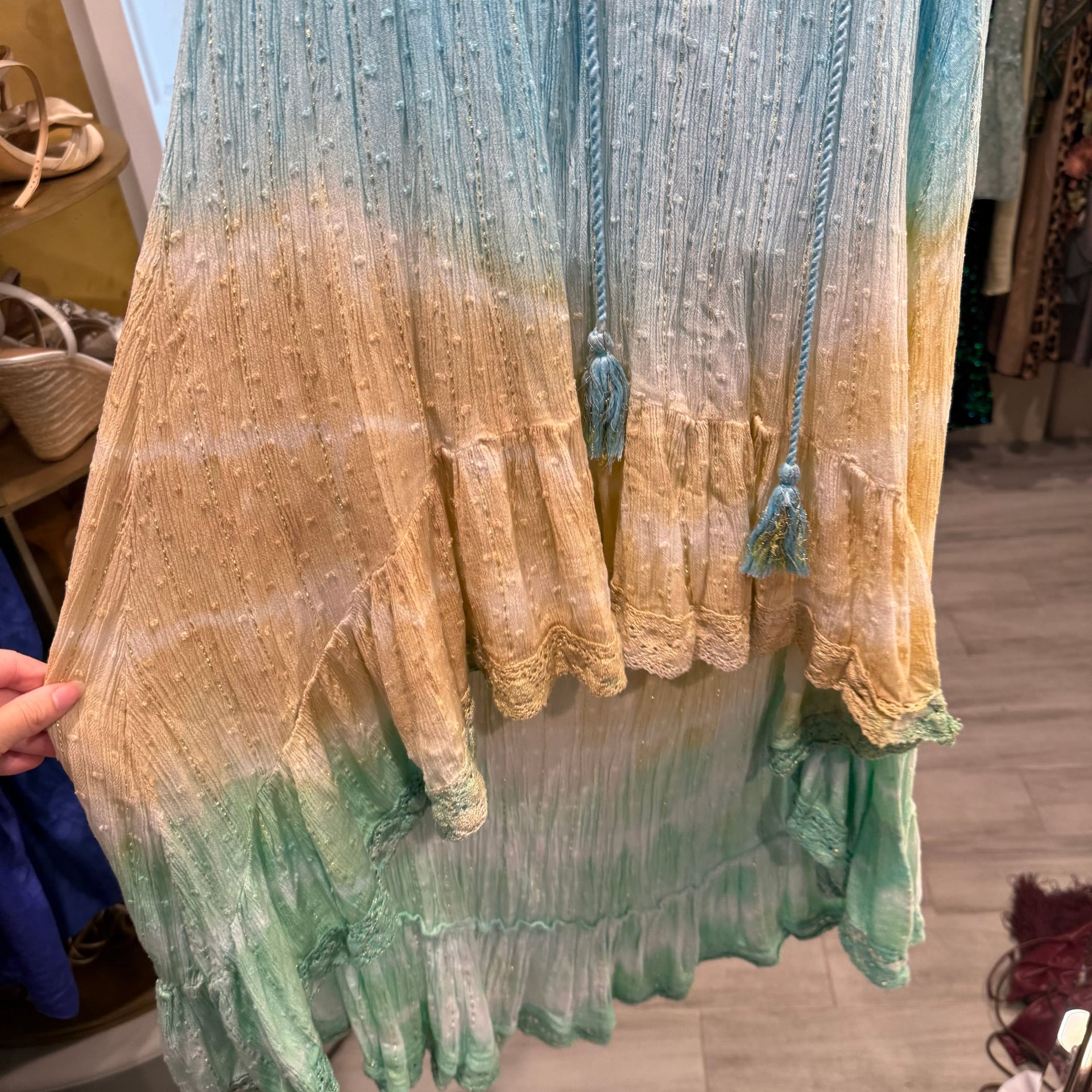 Tiare Hawaii New Moon Maxi Dress Blue Teal Ombre 4