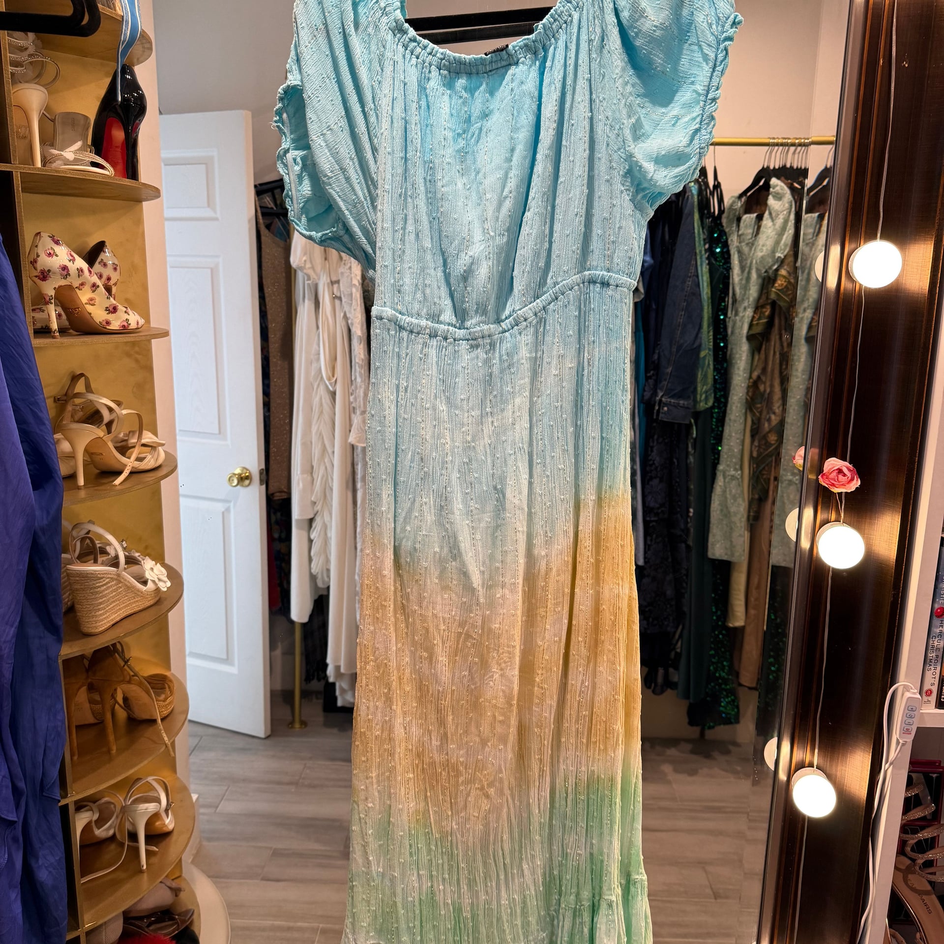 Tiare Hawaii New Moon Maxi Dress Blue Teal Ombre 5