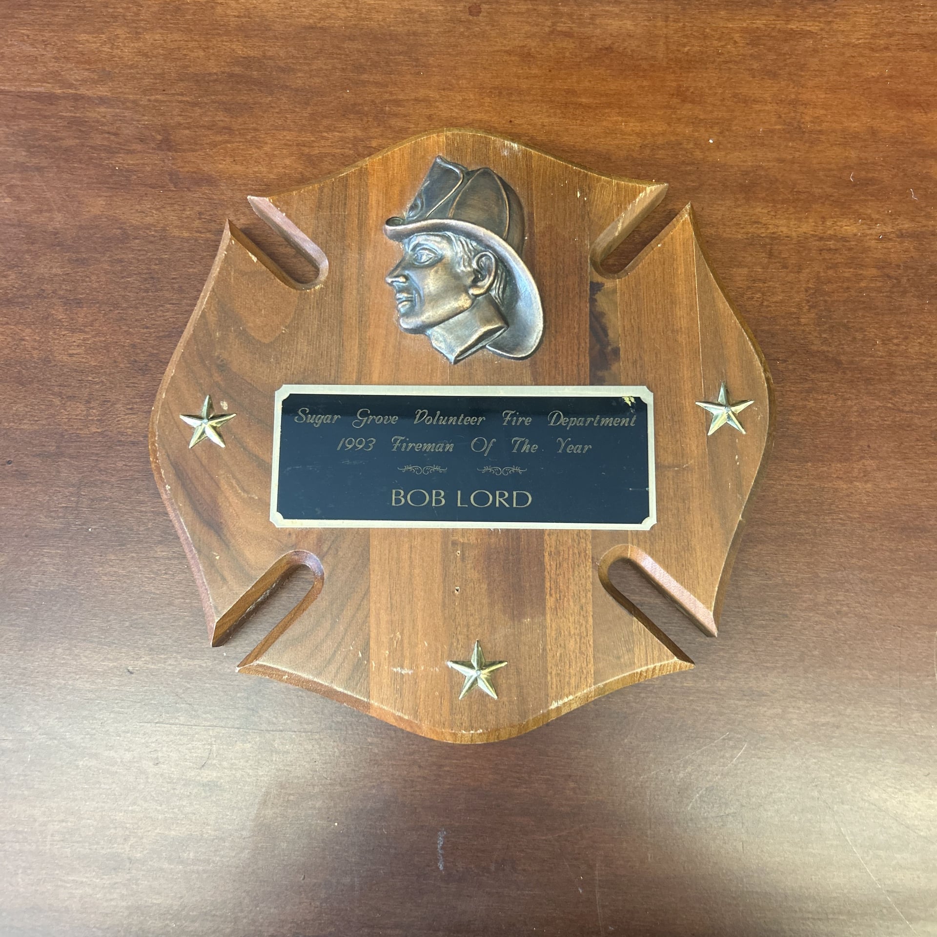 Fireman Head Casting Plaque 1