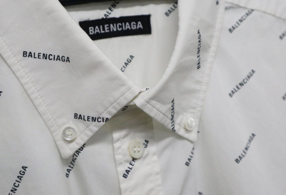 Balenciaga 534333 Tbl96 Full Logo Oversized Long Sleeve Shirt White 38 3
