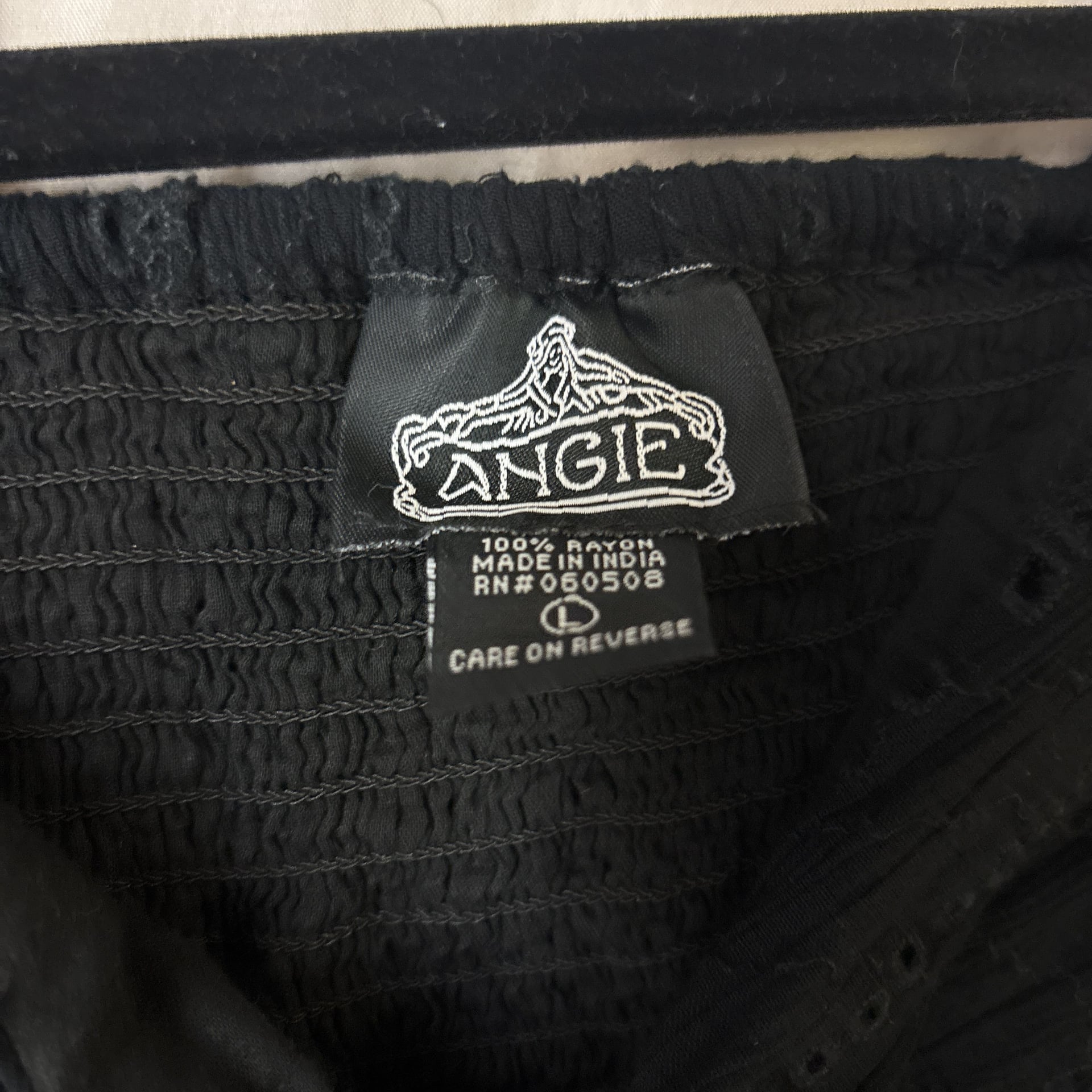 Angie Black Eyelet Short Puff Sleeve Shirt 2