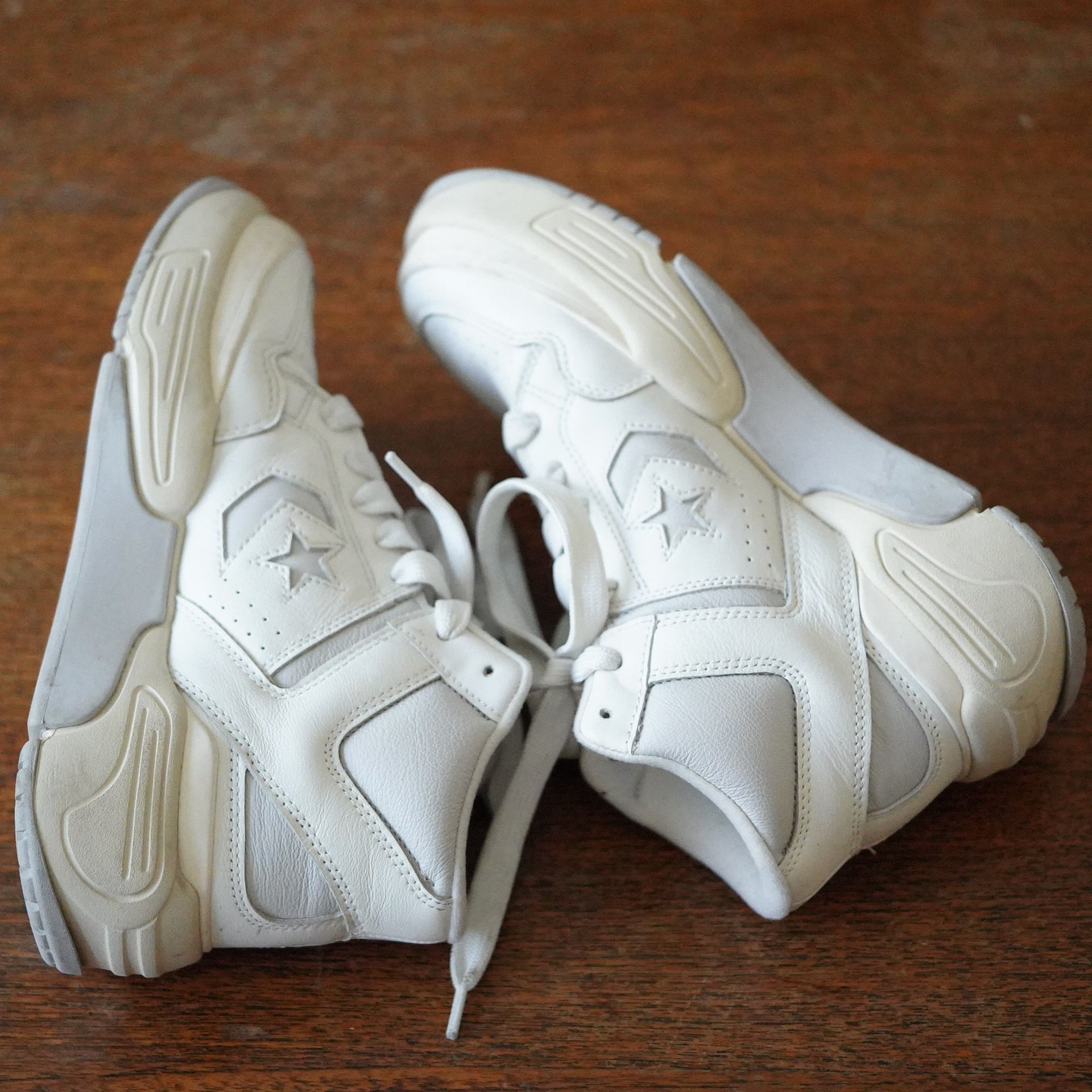 Converse Weapon CX Mid Vintage White Leather Shoes 4