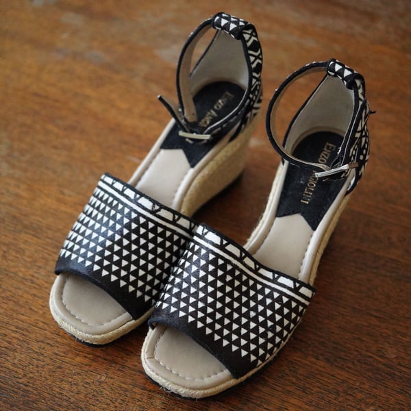 Enzo Angiolini Cow Hair Espadrille Wedge Sandals