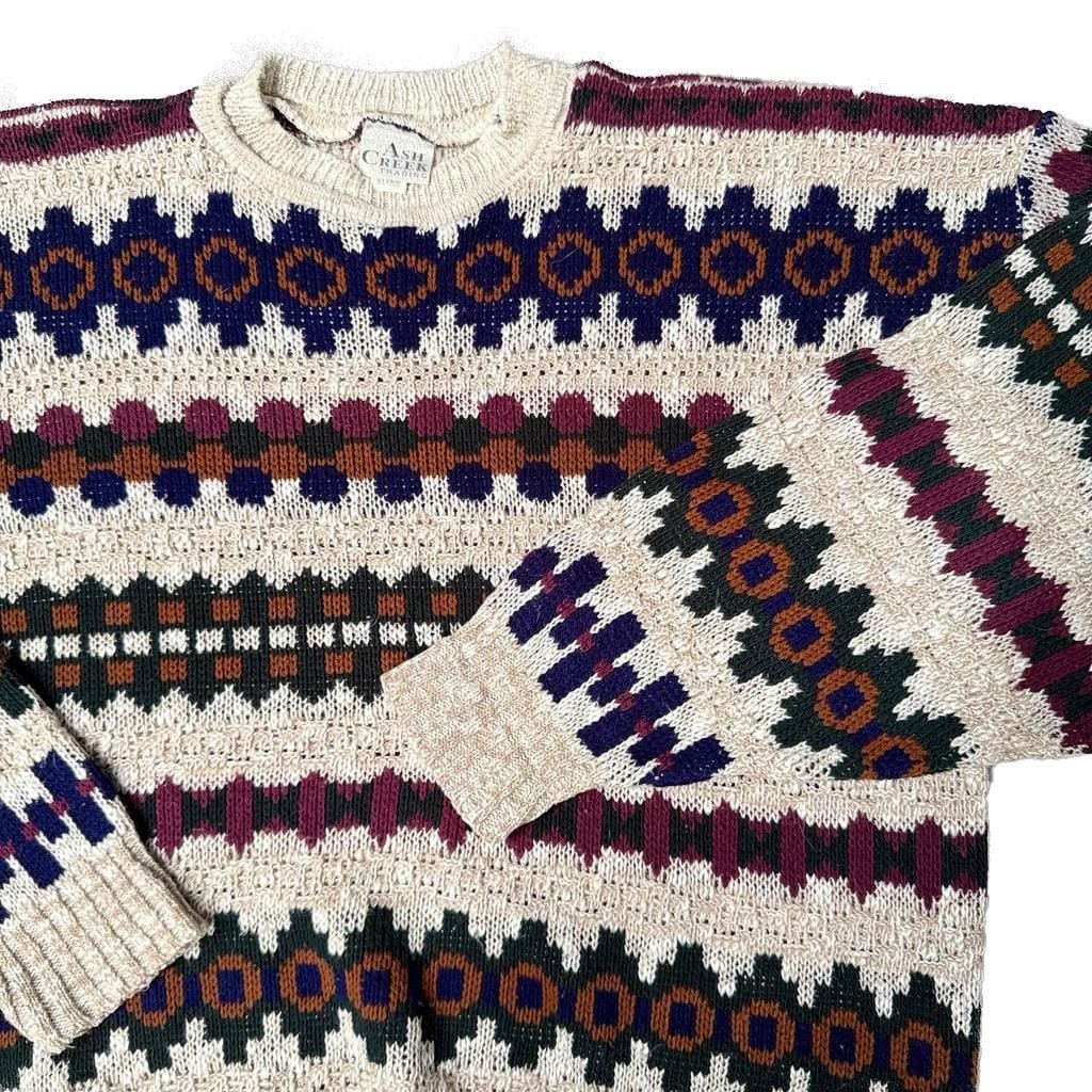 VTG Knit Sweater XL 90's Grandpa Oversized Academia Preppy Cottage Cosby 1