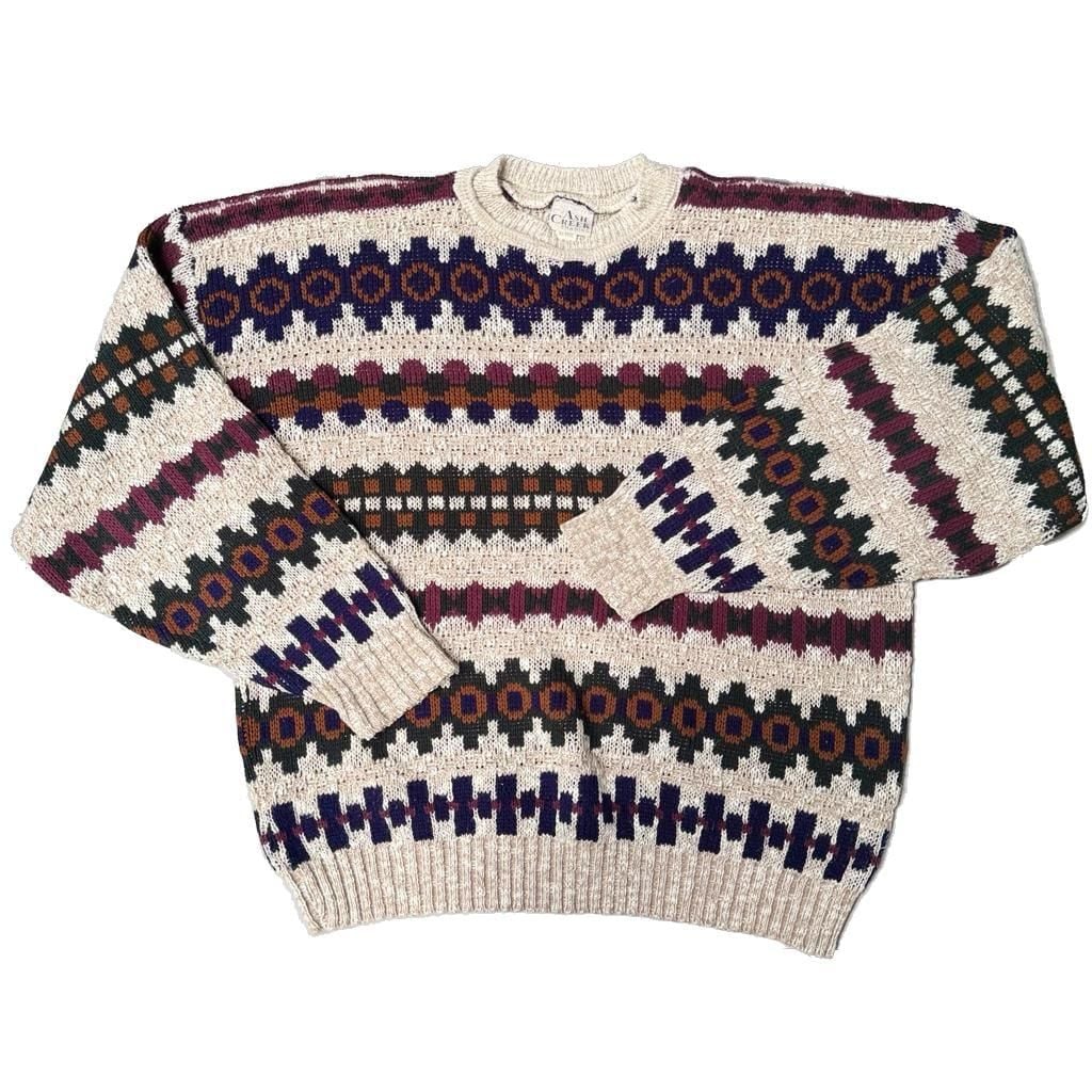 VTG Knit Sweater XL 90's Grandpa Oversized Academia Preppy Cottage Cosby 2