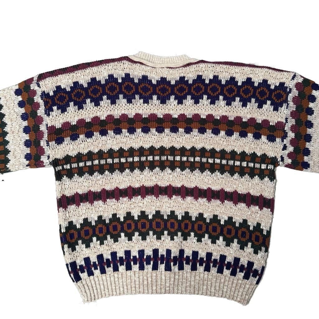 VTG Knit Sweater XL 90's Grandpa Oversized Academia Preppy Cottage Cosby 3
