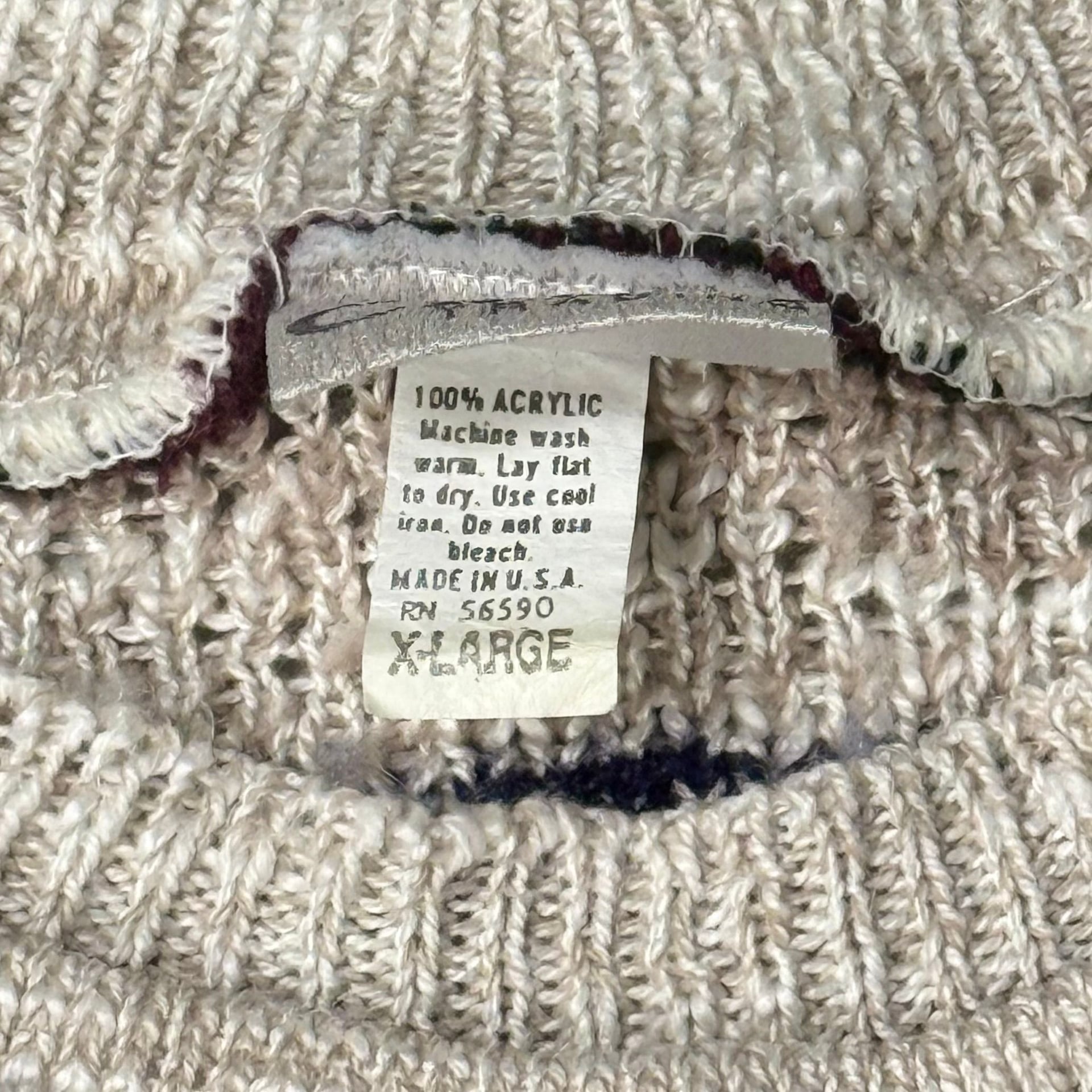 VTG Knit Sweater XL 90's Grandpa Oversized Academia Preppy Cottage Cosby 8