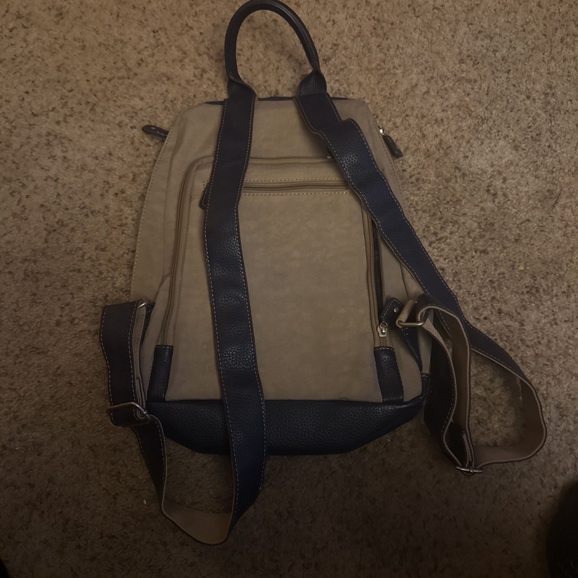 Mouflon backpack Navy Blue with tan waterproof  9