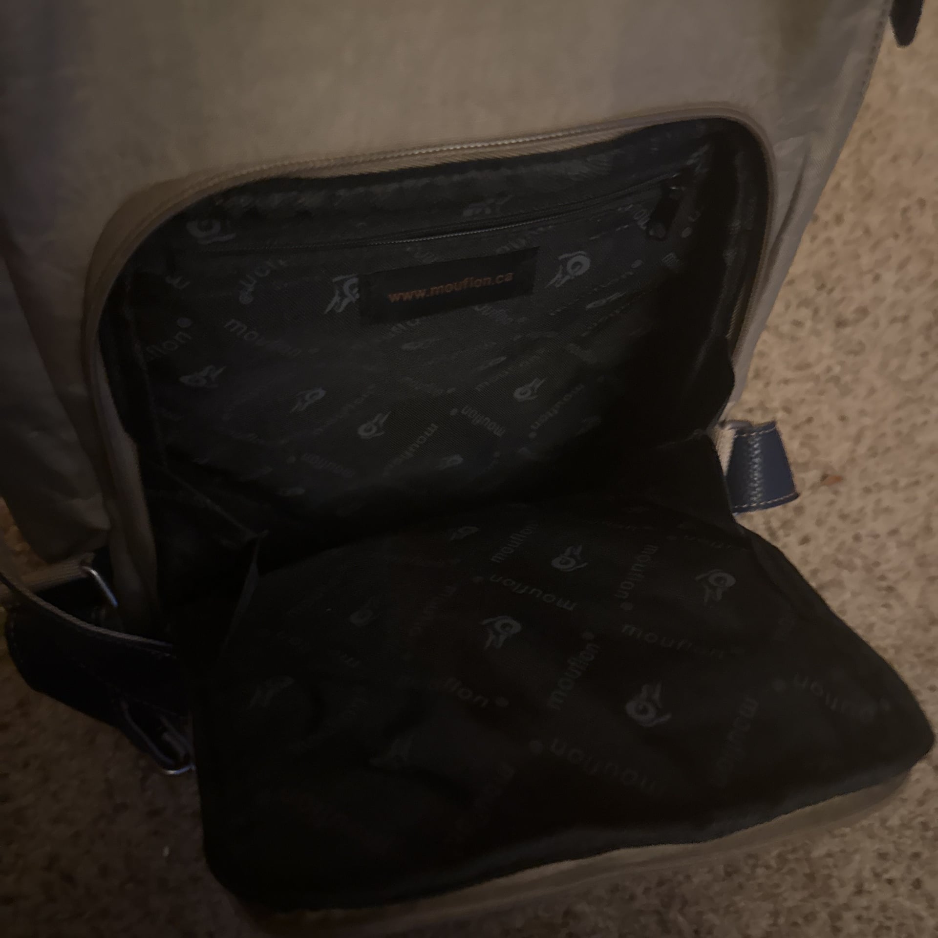 Mouflon backpack Navy Blue with tan waterproof  11
