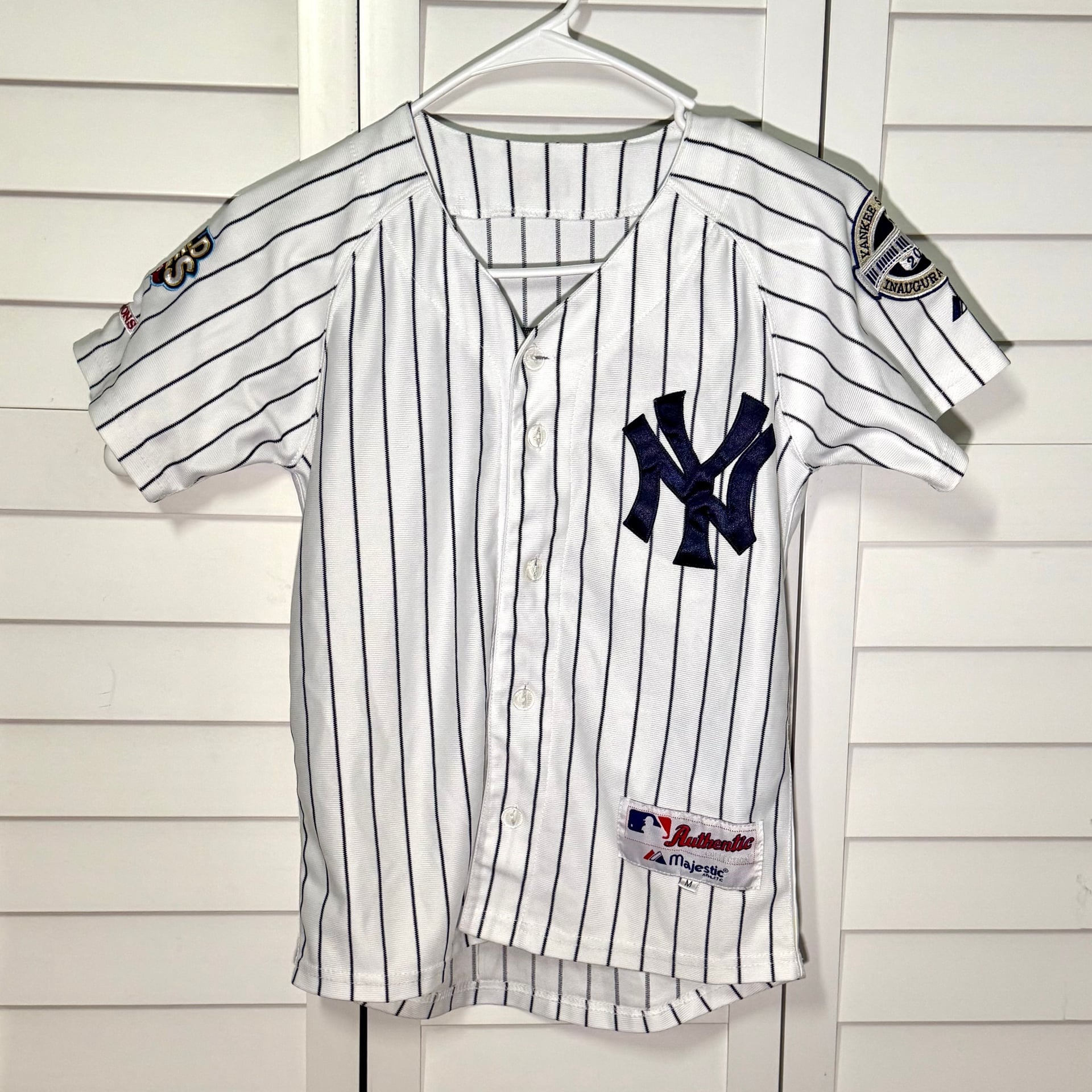 Derek Jeter NY Yankees 2009 World Series Majestic Authentic Jersey Youth Med 1