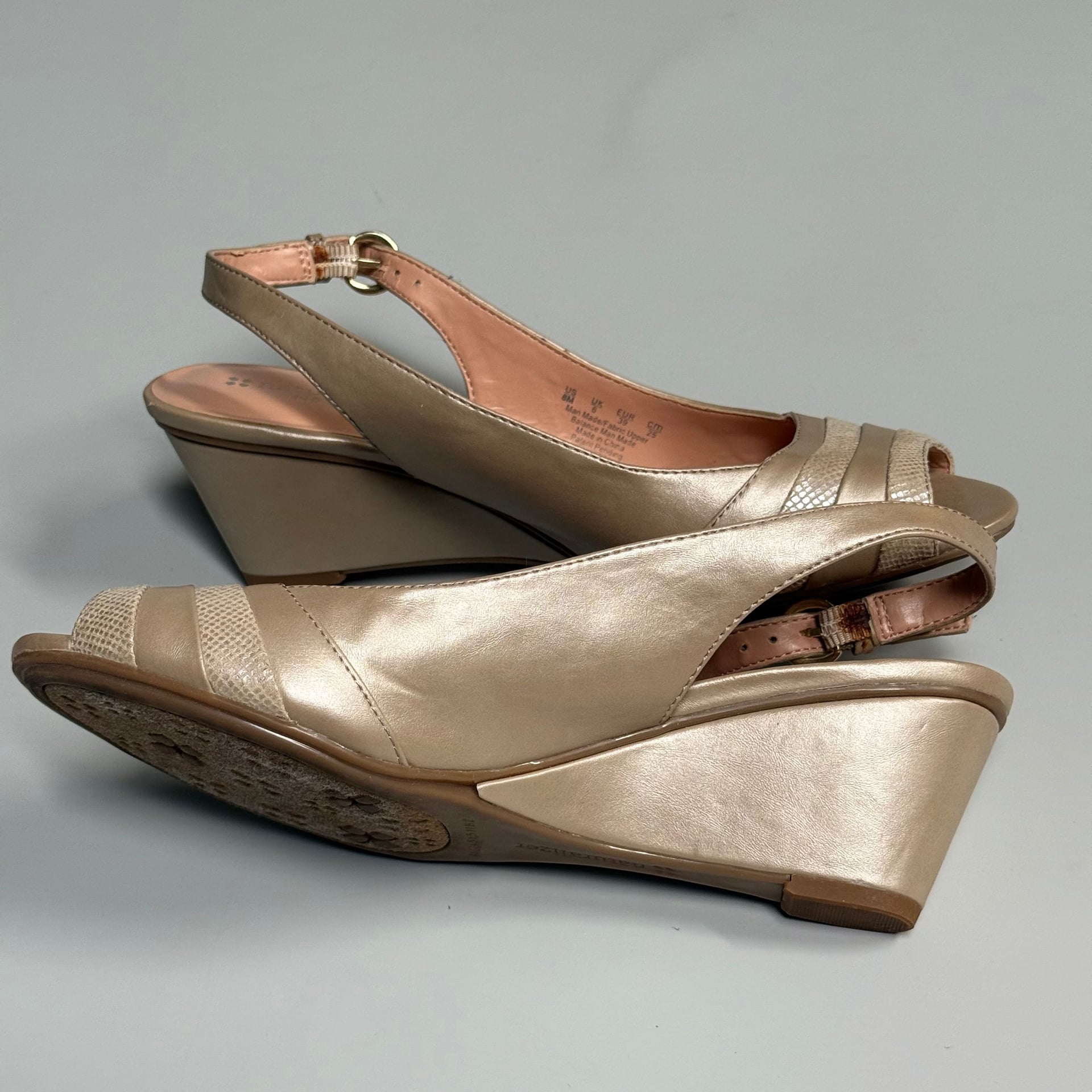Naturalizer N5 Wedges Slingback Womens 8M Hampton Tan Nude Heels Beige Comfort 4