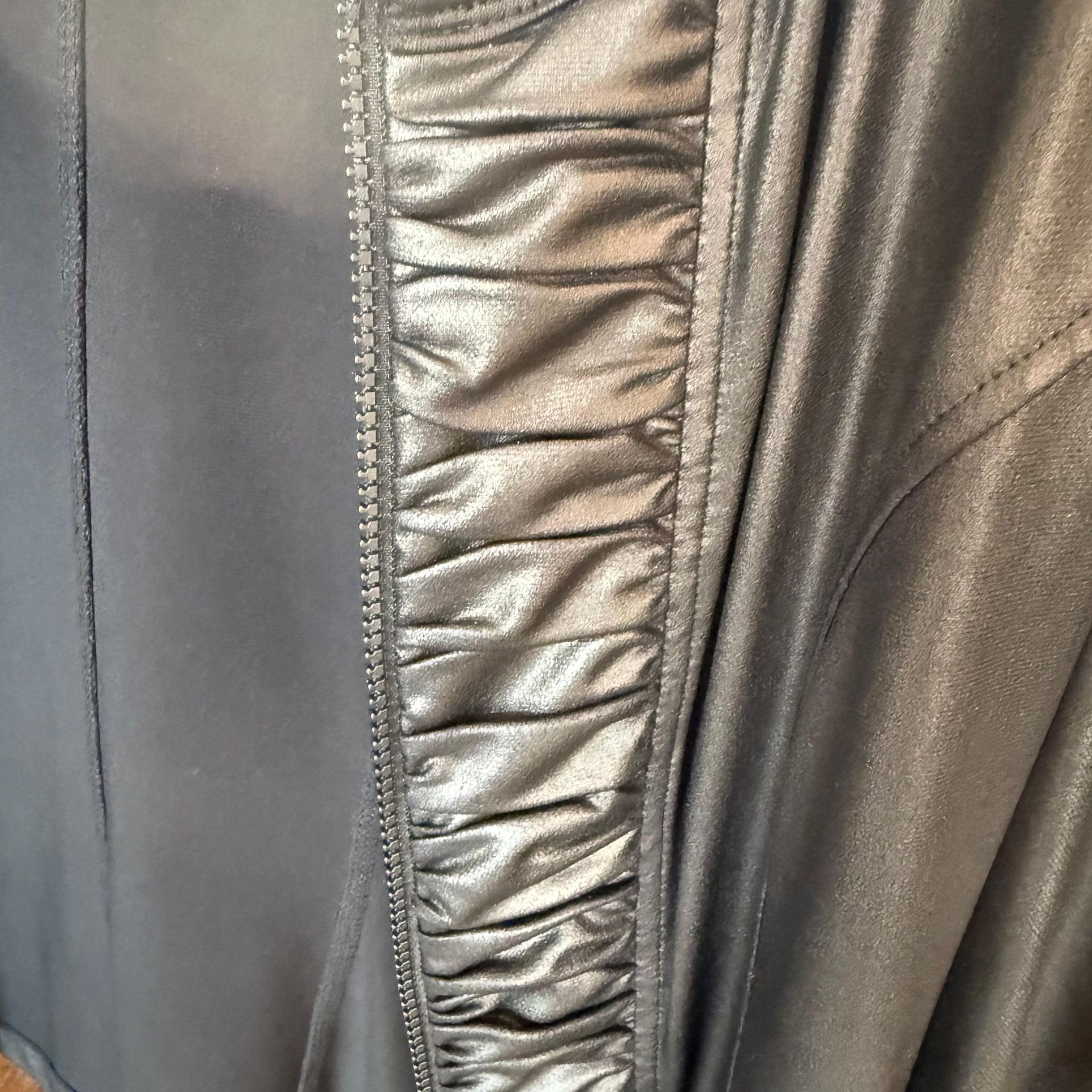 Clara Sunwoo Liquid Leather Ruched Detail Jacket 6