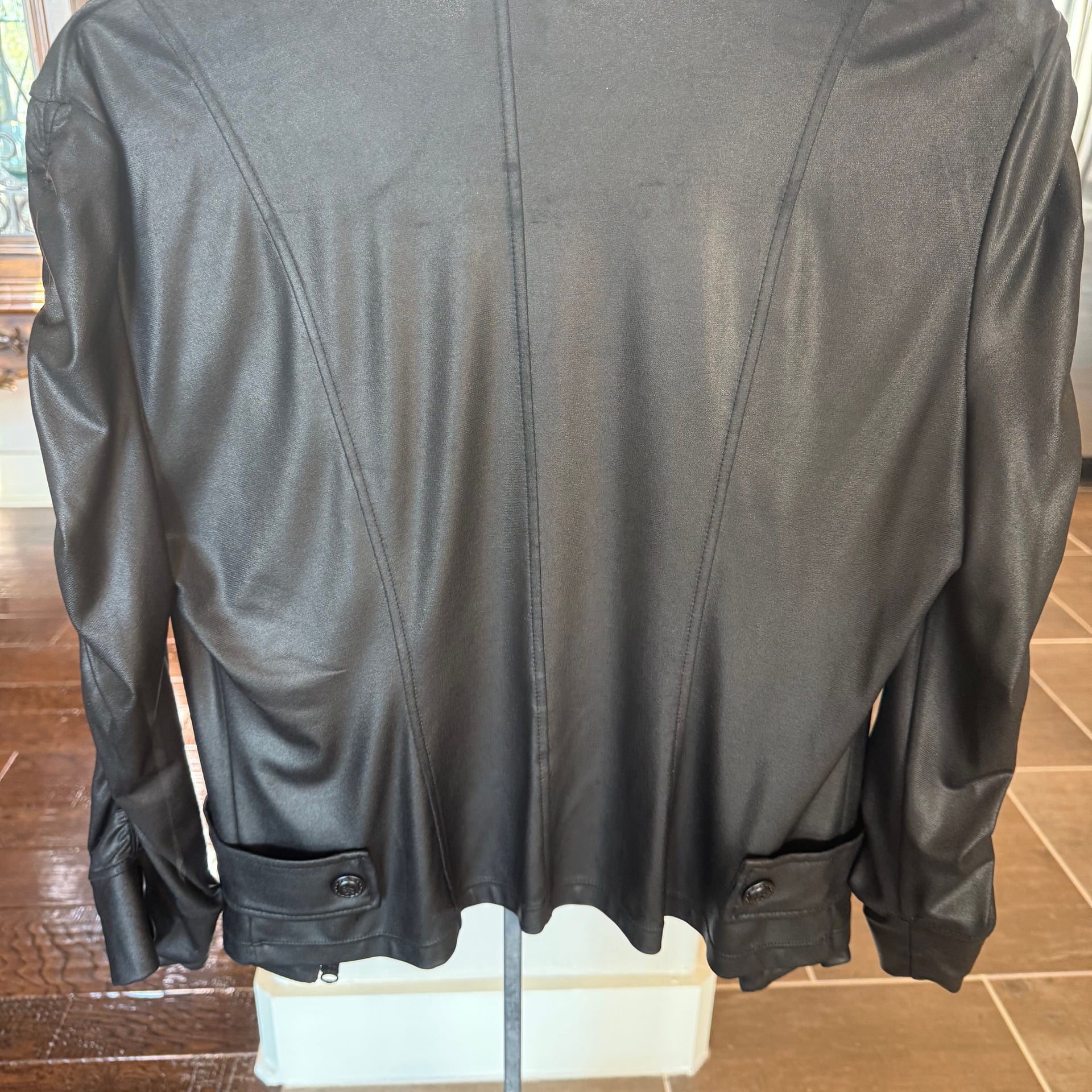 Clara Sunwoo Liquid Leather Ruched Detail Jacket 9