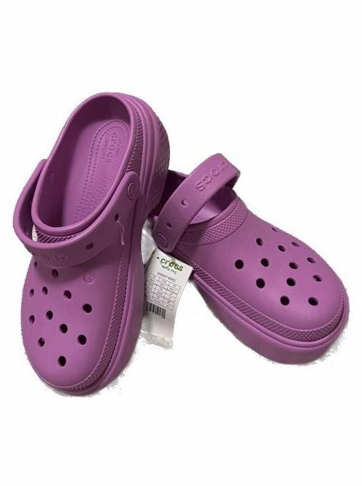 Crocs Stomp Clog Bubble Chunky Slip-On Slides Unisex M9/W11 Violet Purple 2