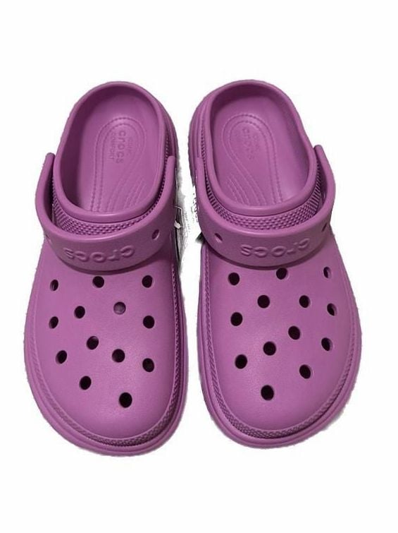 Crocs Stomp Clog Bubble Chunky Slip-On Slides Unisex M9/W11 Violet Purple 3