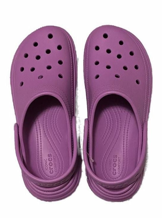 Crocs Stomp Clog Bubble Chunky Slip-On Slides Unisex M9/W11 Violet Purple 4