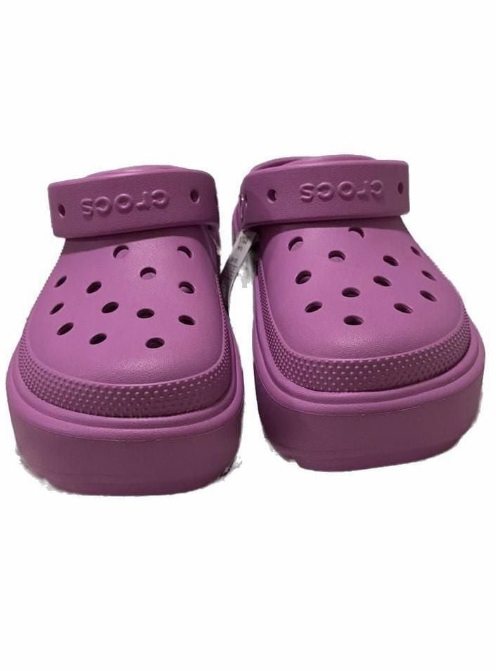 Crocs Stomp Clog Bubble Chunky Slip-On Slides Unisex M9/W11 Violet Purple 8