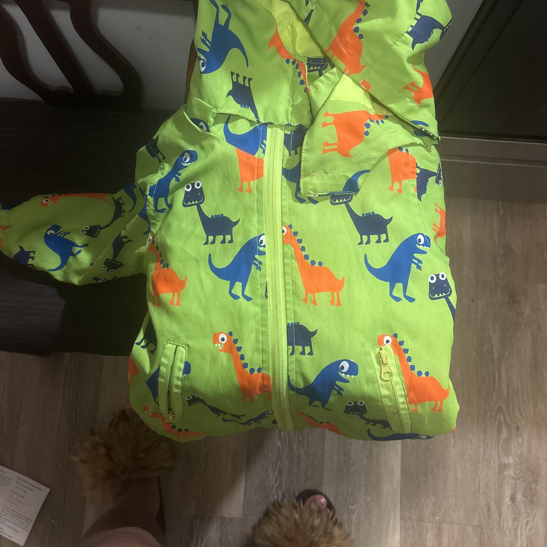 IjnUhb Kids Waterproof Hooded Dinosaur Rain Jacket 2
