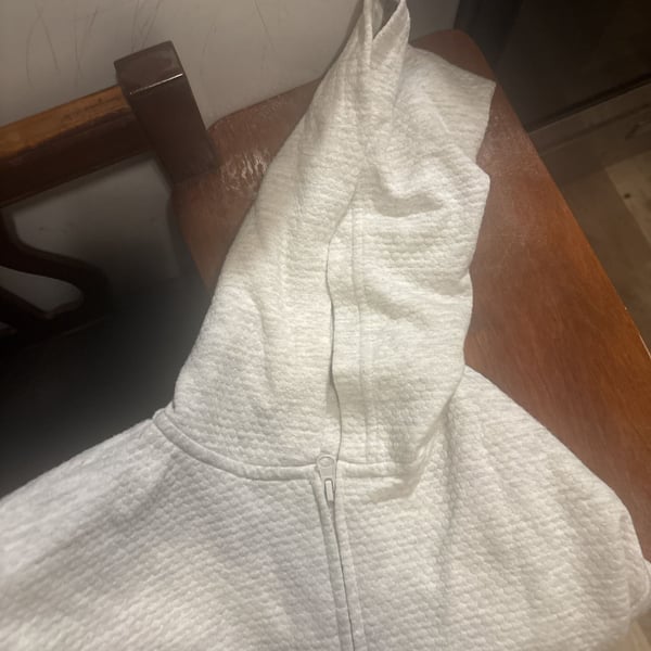 Quilted Waffle Hoodie, White