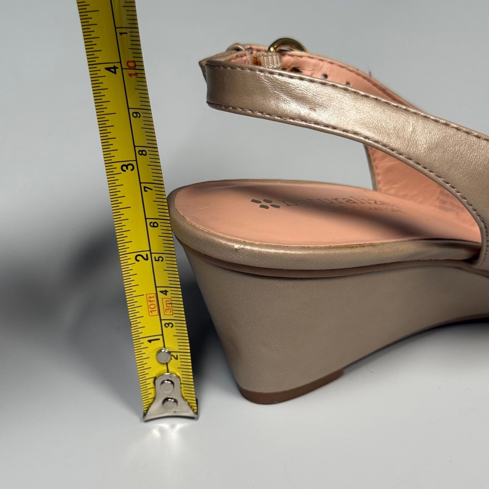 Naturalizer N5 Wedges Slingback Womens 8M Hampton Tan Nude Heels Beige Comfort 9