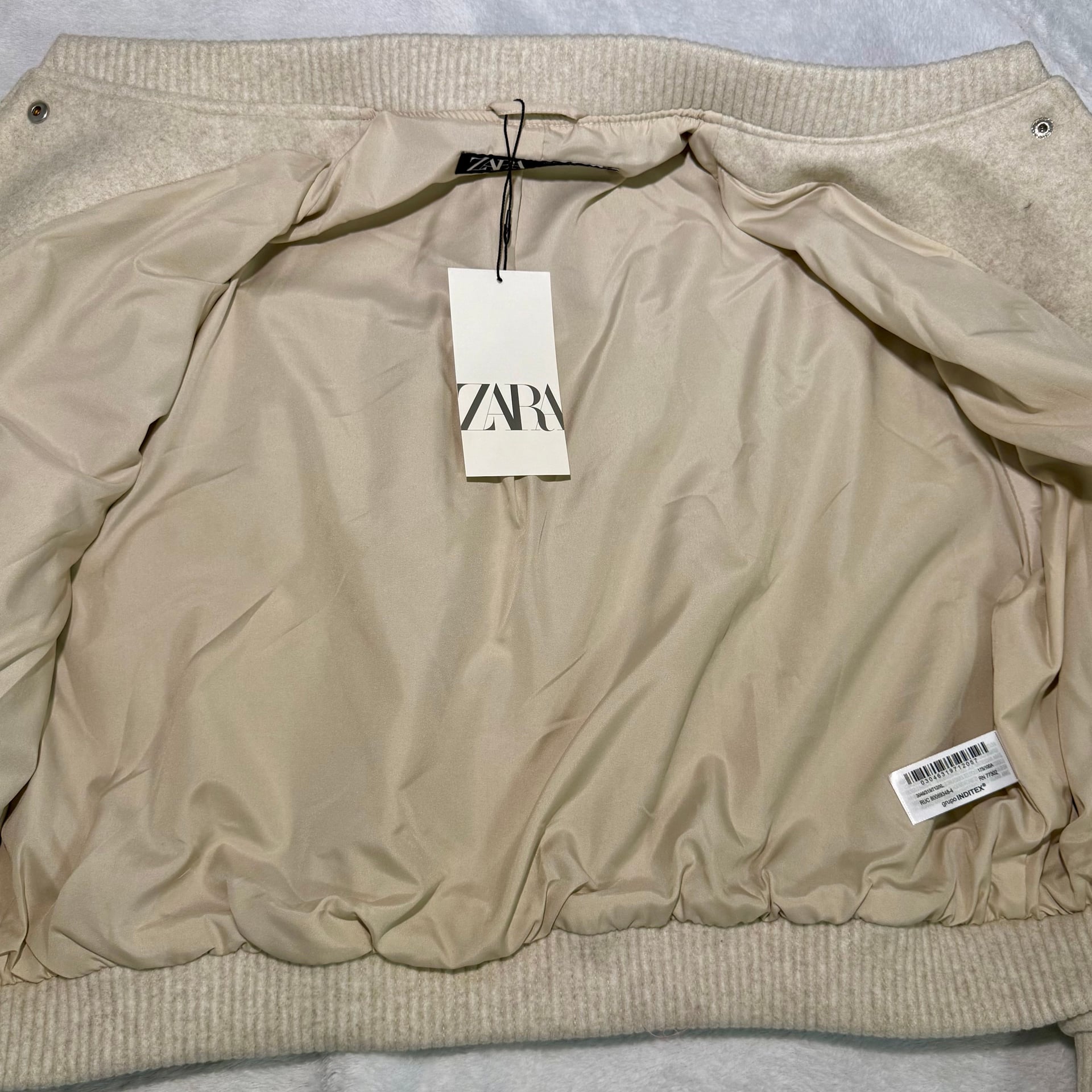 Cream Zara bomber jacket women’s size XL 7
