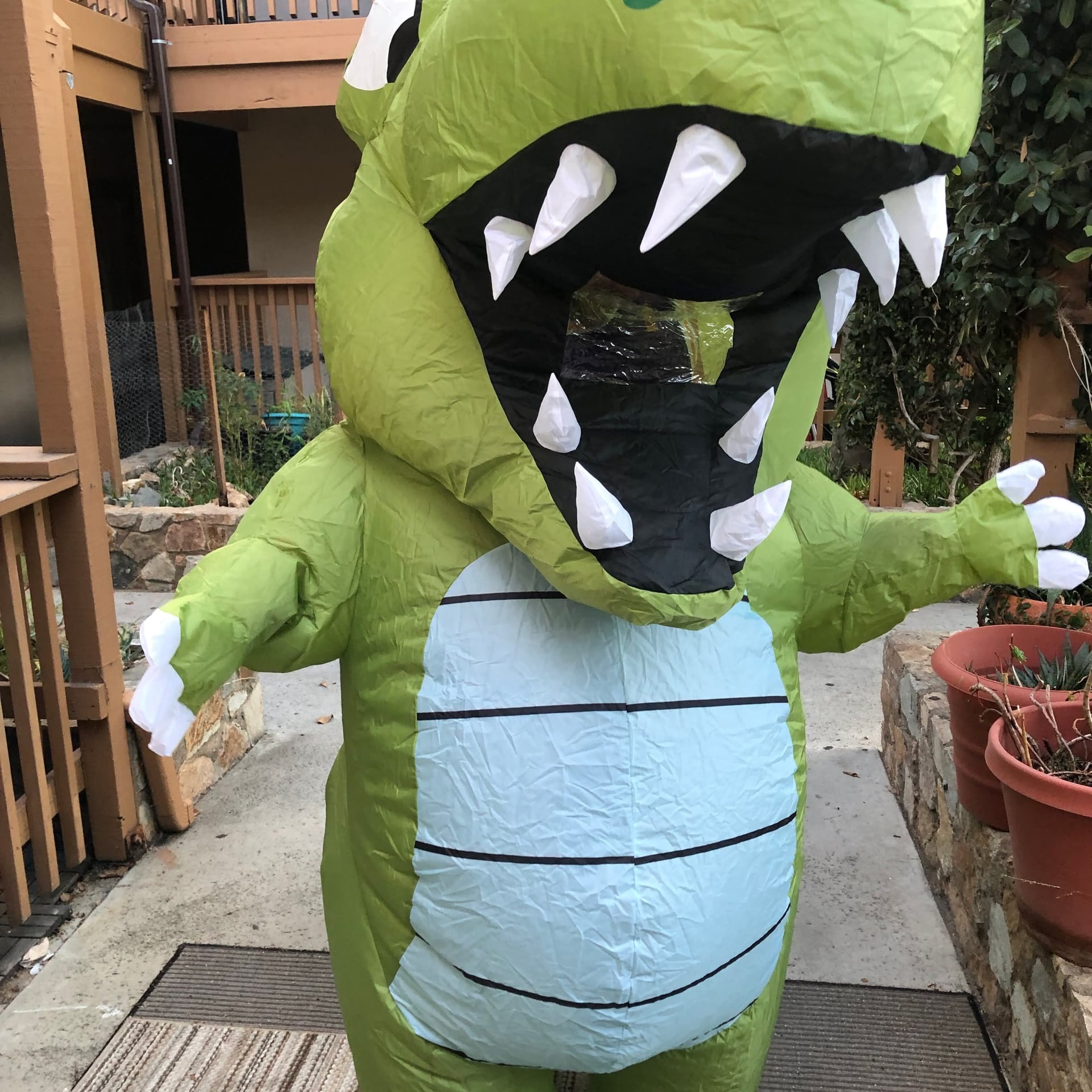 New Design Dinosaur Inflatable Suit Family Party Funny Walkable Wearable Cartoon Green Dinosaur Inflatable Costume Kids Gift 1