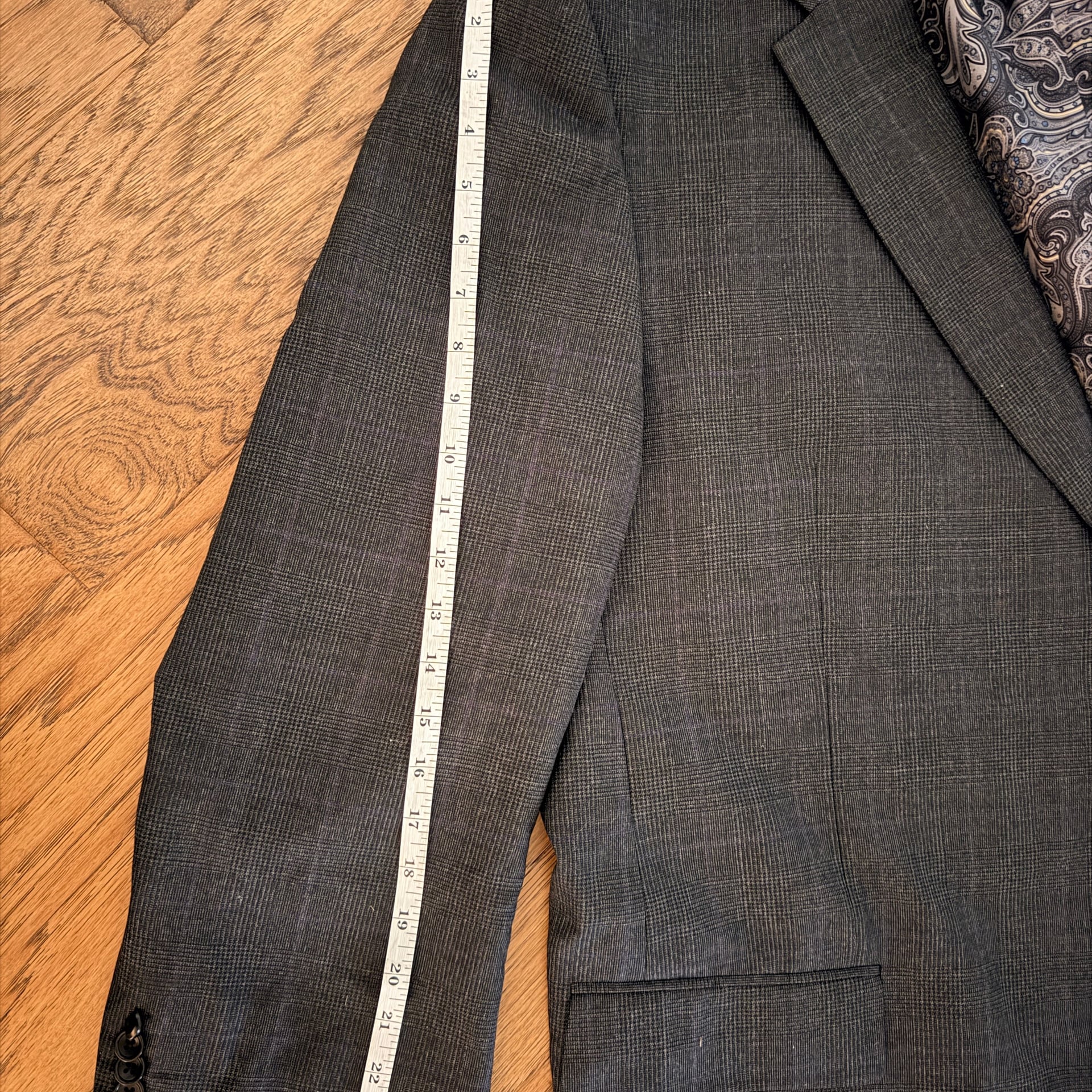 Jos. A. Bank 100% Wool CUSTOM Gray Geometric Blazer Sport Jacket Size 54R 8